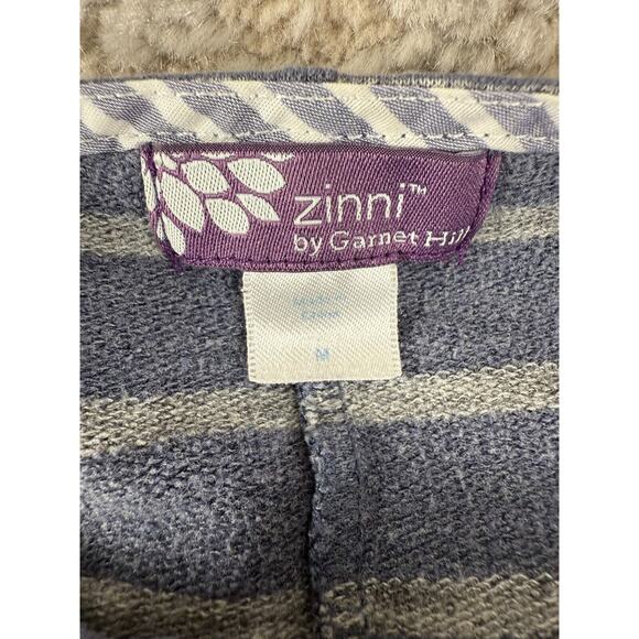 Zinni Garnet Hill Size M Striped Stretch Mini Shift Dress Blue 3/4 Sleeve Pullov - Picture 6 of 9